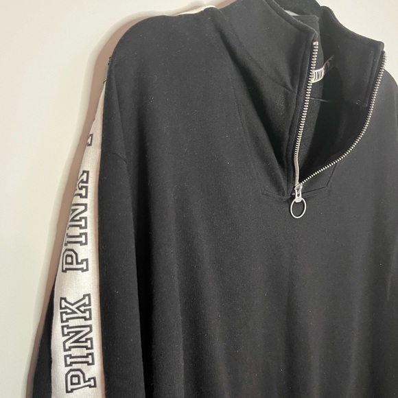 Victoria secret pink quarter zip sweater - black size small - Picture 2 of 5